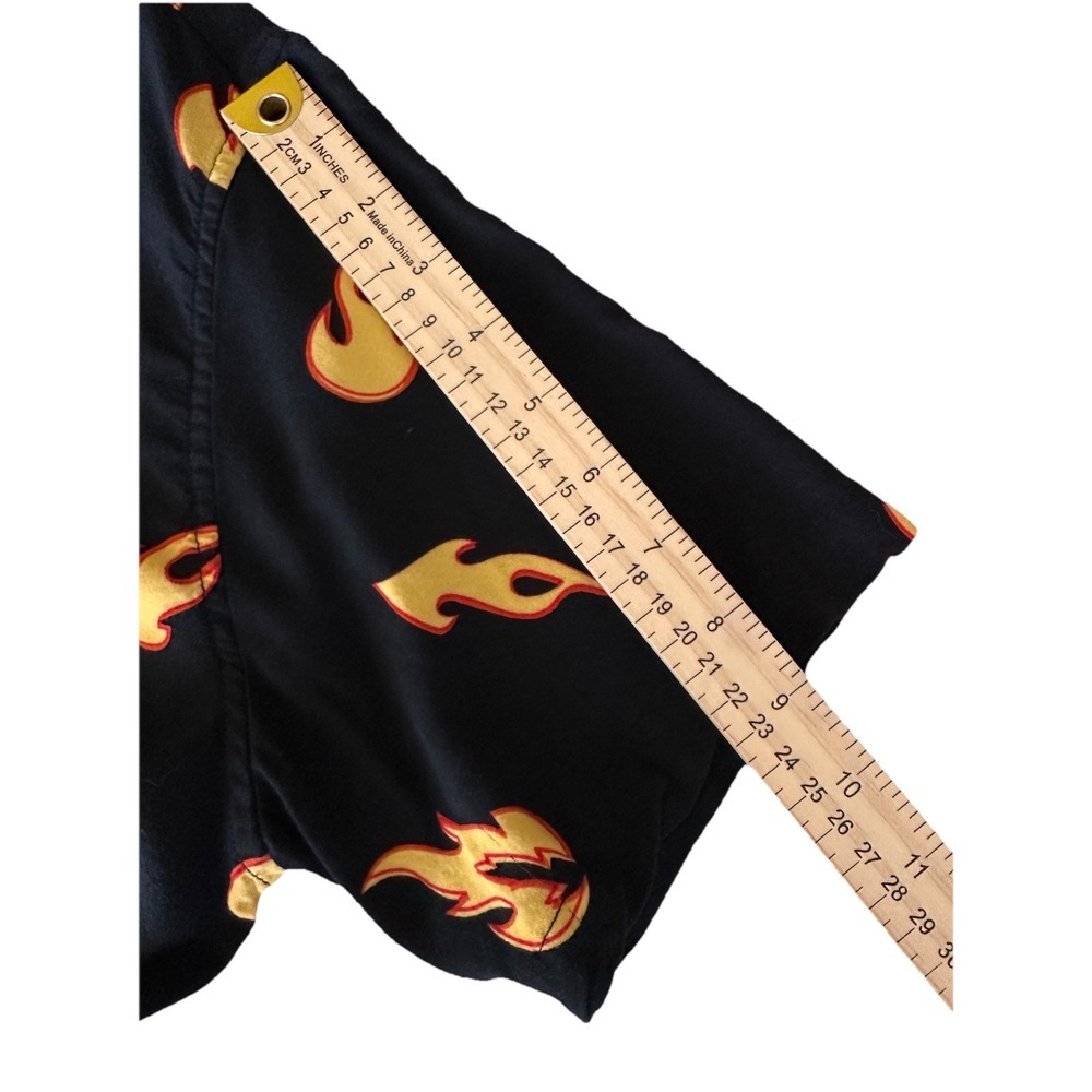 T&C Surf Designs Hawaii All Over Flames Button Up Skater Boi Surfer Men's Size L - Picture 6 of 11
